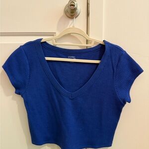PacSun Royal Blue V-Neck Crop Top